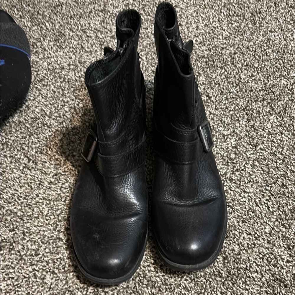 Nine West Black Leather Ankle Boots